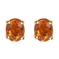 Luxoro 10K Yellow Gold Premium Yellow Sapphire Solitaire Stud Earrings 1.00 ctw