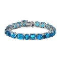 Caribbean Quartz (Triplet) Tennis Bracelet in Platinum Over Sterling Silver (6.50 In) 40.65 ctw (Del. in 5-7 Days) - Sticky add to cart bar