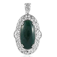Karis Green Aventurine 24.40 ctw Pendant without Chain in Platinum Bond