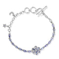 Tanzanite Floral and Tear Drop Shape Celestial Charm Bracelet in Platinum Over Sterling Silver (7.25 In) 8.70 Grams 4.00 ctw - Sticky add to cart bar
