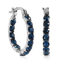 Montana Crystal Hoop Earrings in Stainless Steel 2.15 ctw