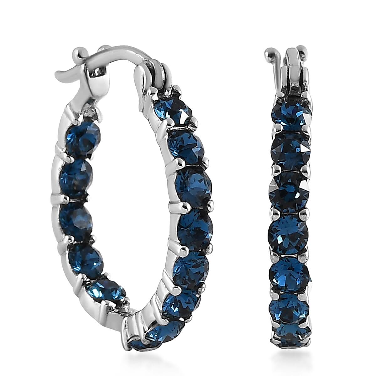Montana Crystal Hoop Earrings in Stainless Steel 2.15 ctw (1)