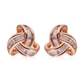 Natural Pink Diamond I3 Love Knot Stud Earrings in Vermeil Rose Gold Over Sterling Silver 0.25 ctw - Sticky add to cart bar