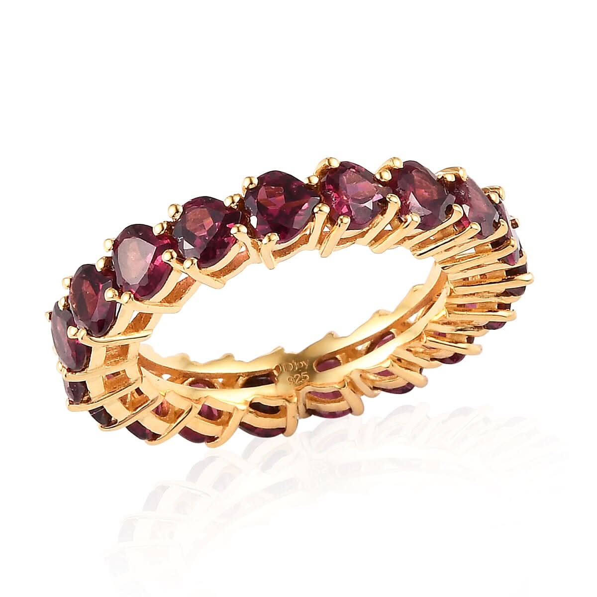 Orissa Rhodolite Garnet Eternity Band Ring in Vermeil YG Over Sterling Silver 5.90 ctw