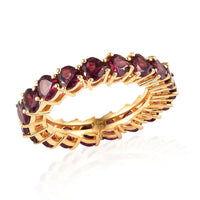 Orissa Rhodolite Garnet Eternity Band Ring in Vermeil YG Over Sterling Silver 5.90 ctw