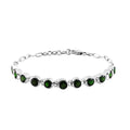 Natural Chrome Diopside Fancy Bracelet in Sterling Silver (7.25 In) 9.30 Grams 5.85 ctw - Sticky add to cart bar