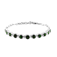 Natural Chrome Diopside Fancy Bracelet in Sterling Silver (7.25 In) 9.30 Grams 5.85 ctw