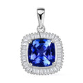 Rhapsody 950 Platinum AAAA Tanzanite and Diamond Halo Pendant 3.00 ctw - Sticky add to cart bar