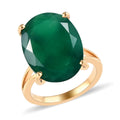 Verde Onyx Solitaire Ring in Vermeil Yellow Gold Over Sterling Silver (Size 9.0) 9.50 - Sticky add to cart bar