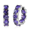 Simulated Purple Diamond Inside Out Hoop Earrings in Stainless Steel - Sticky add to cart bar