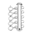 Rhodium Over Sterling Silver 5 Row Magnetic Lock with 5pcs 5mm Spring Lock (2.90 g) - Sticky add to cart bar