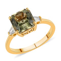 ILIANA 18K Yellow Gold Asscher Cut AAA Turkizite and G-H SI Diamond Ring 3.20 Grams 2.90 ctw - Sticky add to cart bar