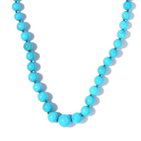 18K Yellow Gold Sleeping Beauty Turquoise Beaded Necklace 175.00 ctw