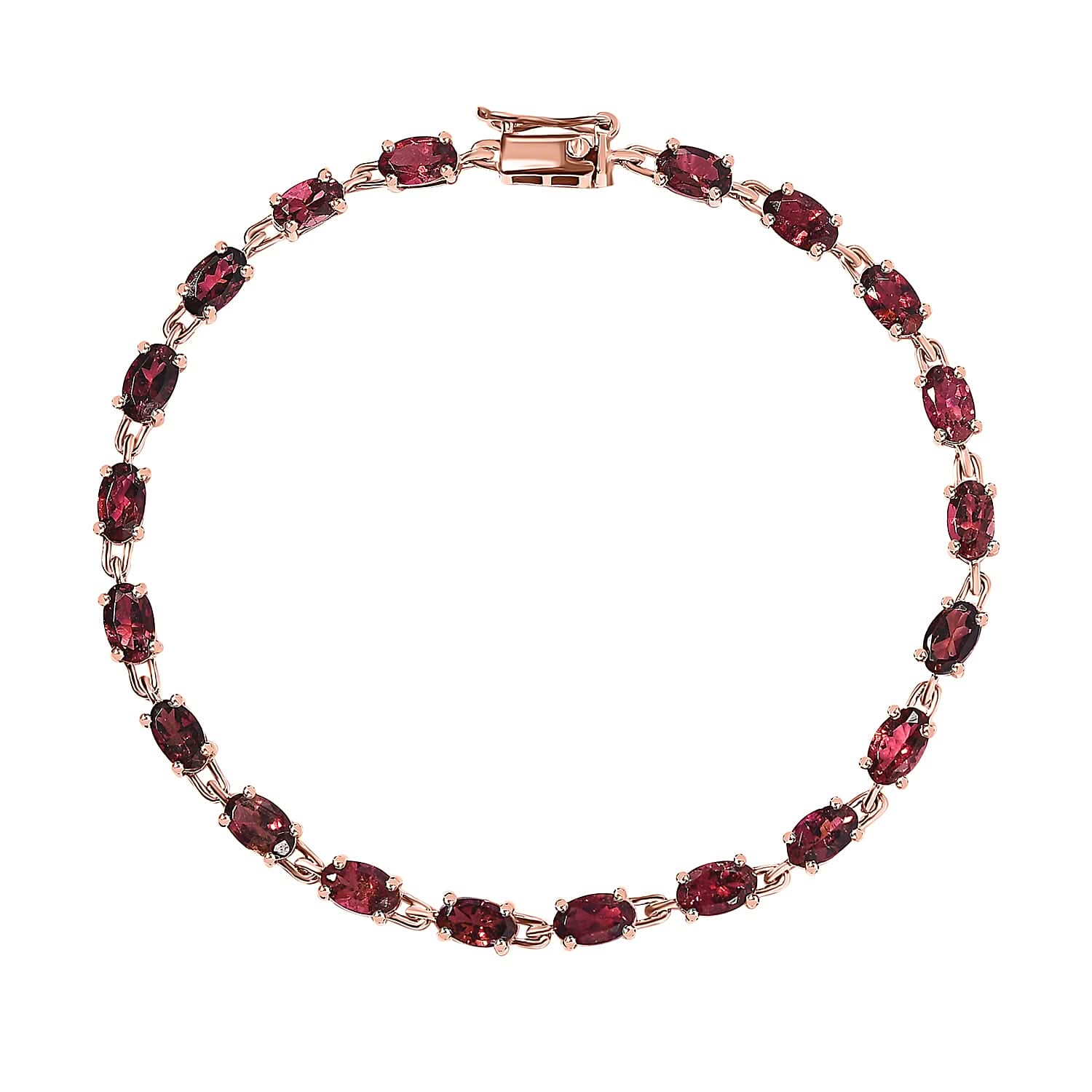Luxoro 10K Rose Gold AAA Morro Redondo Pink Tourmaline Bracelet (6.50 In) 5.00 ctw