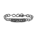 Bali Legacy Sterling Silver Curb Chain Dragon Men's Bracelet (7.25 In) 24.75 Grams - Sticky add to cart bar