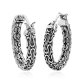 Bali Legacy Sterling Silver Borobudur Hoop Earrings 7.60 Grams - Sticky add to cart bar