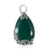 Artisan Crafted Verde Onyx Floral Pendant in Sterling Silver 16.50 ctw