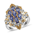 Premium Tanzanite Ring in Vermeil YG and Platinum Over Sterling Silver (Size 10.0) 1.65 ctw - Sticky add to cart bar