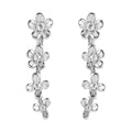 White Zircon Floral Climber Earrings in Platinum Over Sterling Silver 0.15 ctw - Sticky add to cart bar