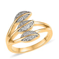 White Zircon Multi Row Floral Ring in Vermeil Yellow Gold Over Sterling Silver 0.25 ctw - Sticky add to cart bar