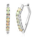 Premium Ethiopian Welo Opal Hoop Earrings in Platinum Over Sterling Silver 2.50 ctw - Sticky add to cart bar