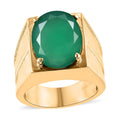 Verde Onyx Men's Ring in ION Plated YG Stainless Steel 9.65 ctw - Sticky add to cart bar