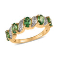 Premium Tsavorite Garnet and White Zircon Ring in Vermeil Yellow Gold Over Sterling Silver 1.15 ctw - Sticky add to cart bar