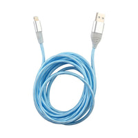Vista Tech 10ft USB Lightning LED Flowing Charging Cable -Blue