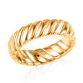 Iliana 18K Yellow Gold Electroform Ribbed Band Ring (Size 6.0) - Sticky add to cart bar