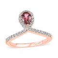 Morro Redondo Pink Tourmaline and White Zircon Ring in Vermeil Rose Gold Over Sterling Silver 0.75 ctw - Sticky add to cart bar