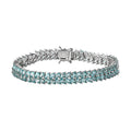 Madagascar Paraiba Apatite 2 Row Bracelet in Platinum Over Sterling Silver (7.25 In) 15.15 ctw - Sticky add to cart bar