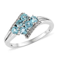 Madagascar Paraiba Apatite and White Zircon Ring in Platinum Over Sterling Silver (Size 10.0) 0.85 ctw - Sticky add to cart bar