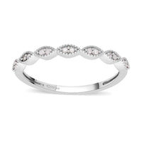 Diamond Ring in Platinum Over Sterling Silver 0.10 ctw