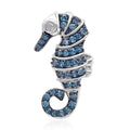 Blue and White Diamond Seahorse Pendant in Rhodium and Platinum Over Sterling Silver 0.30 ctw - Sticky add to cart bar