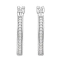 Diamond Hoop Earrings in Platinum Over Sterling Silver 0.15 ctw - Sticky add to cart bar