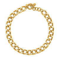 24K Yellow Gold 4mm Curb Bracelet (6.50 In) 9 Grams (Del. in 7-10 Days)