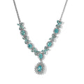 Madagascar Paraiba Apatite and White Zircon Necklace 18 Inches in Platinum Over Sterling Silver 5.75 ctw - Sticky add to cart bar