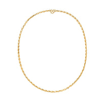 24K Yellow Gold Electroform 4mm Necklace 20 Inches 14.25 Grams