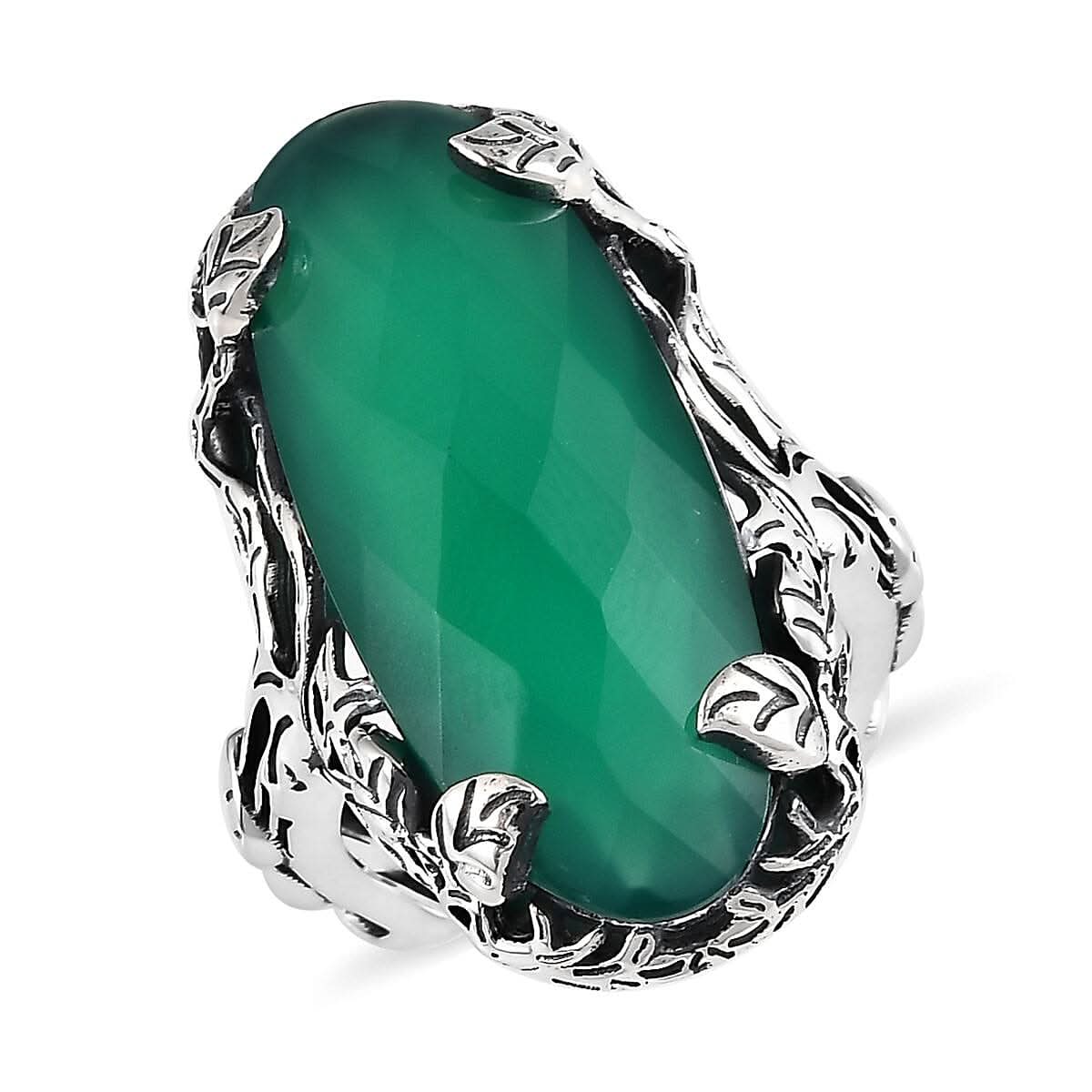Artisan Crafted Verde Onyx Ring in Sterling Silver 14.65 ctw
