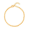 24K Yellow Gold Electroform 3mm Beaded Bracelet (6.50-8.00In) 6.5 Grams - Sticky add to cart bar