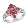 Premium Morro Redondo Pink Tourmaline and White Zircon Ring in Vermeil RG and Platinum Over Sterling Silver 1.35 ctw - Sticky add to cart bar