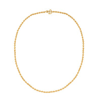 24K Yellow Gold Electroform 3mm Beaded Necklace 18 Inches 10.70 Grams