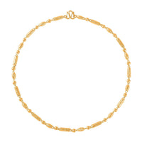 24K Yellow Gold Electroform 5.5mm Round Barrel Chain Necklace 18 Inches 15 Grams