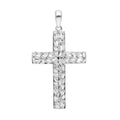 Diamond Cross Pendant in Platinum Over Sterling Silver 0.50 ctw - Sticky add to cart bar