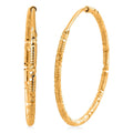 24K Yellow Gold Electroform Twisted Textured Hoop Earrings 2.60 Grams - Sticky add to cart bar