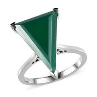 Verde Onyx Solitaire Ring in Platinum Over Sterling Silver (Size 10.0) 7.00 ctw