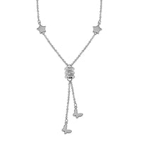 950 Platinum Star and Butterfly Necklace 20-22 Inches with Lobster Lock 6.20 Grams