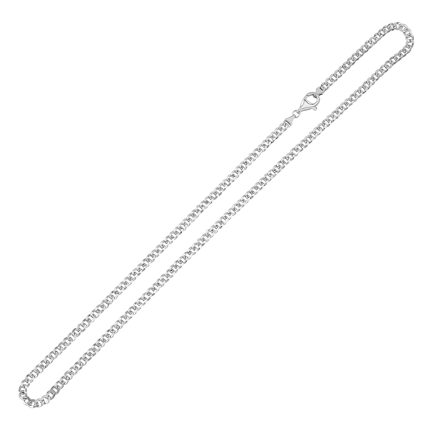 950 Platinum 7mm Buff Link Chain Necklace 22 Inches 27 Grams