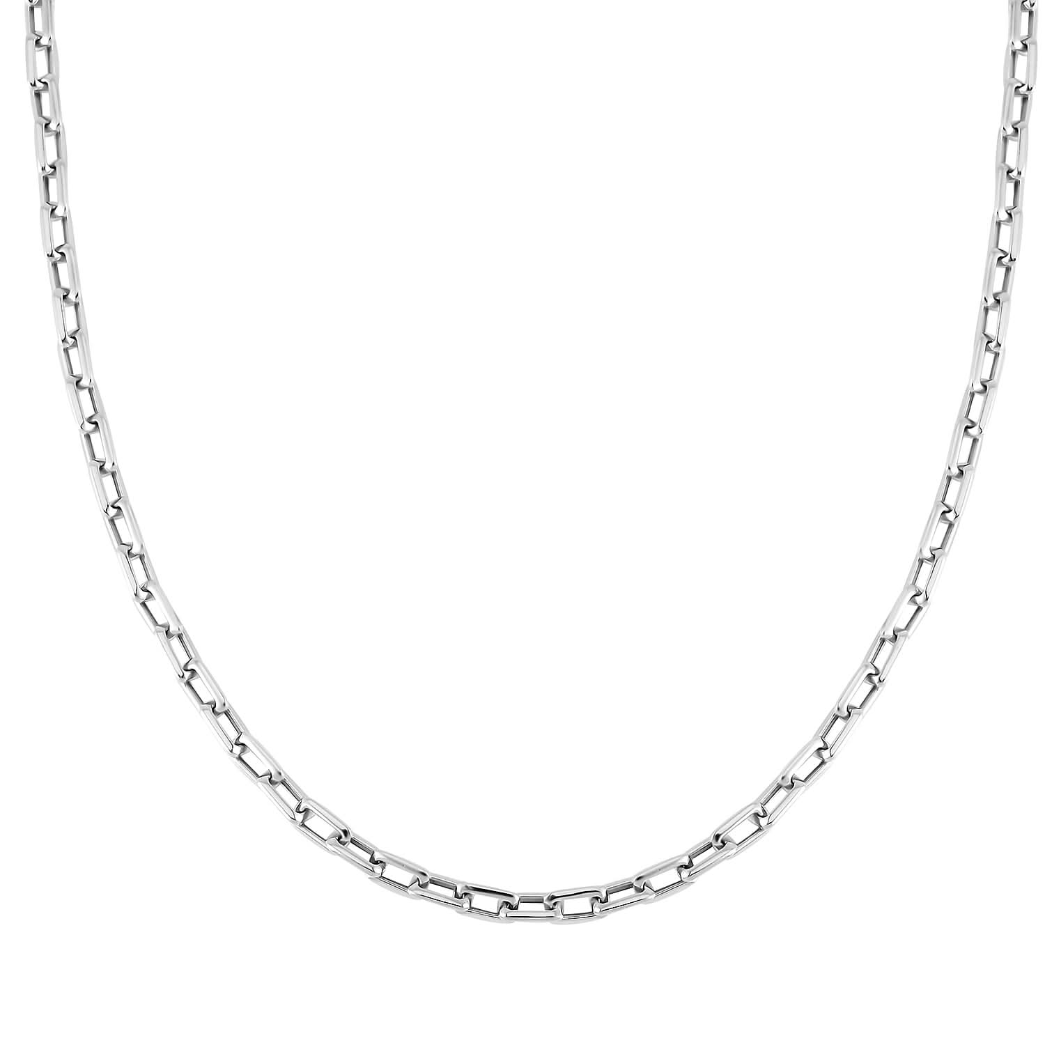 950 Platinum 6mm Curb Chain Necklace 20 Inches 27.70 Grams