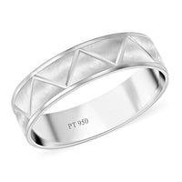 950 Platinum ZigZag Texture Band Ring (Size 10.0) (5.75 g)